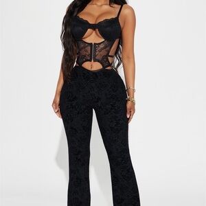 Fashion Nova Black Lace Cutout Jumpsuit